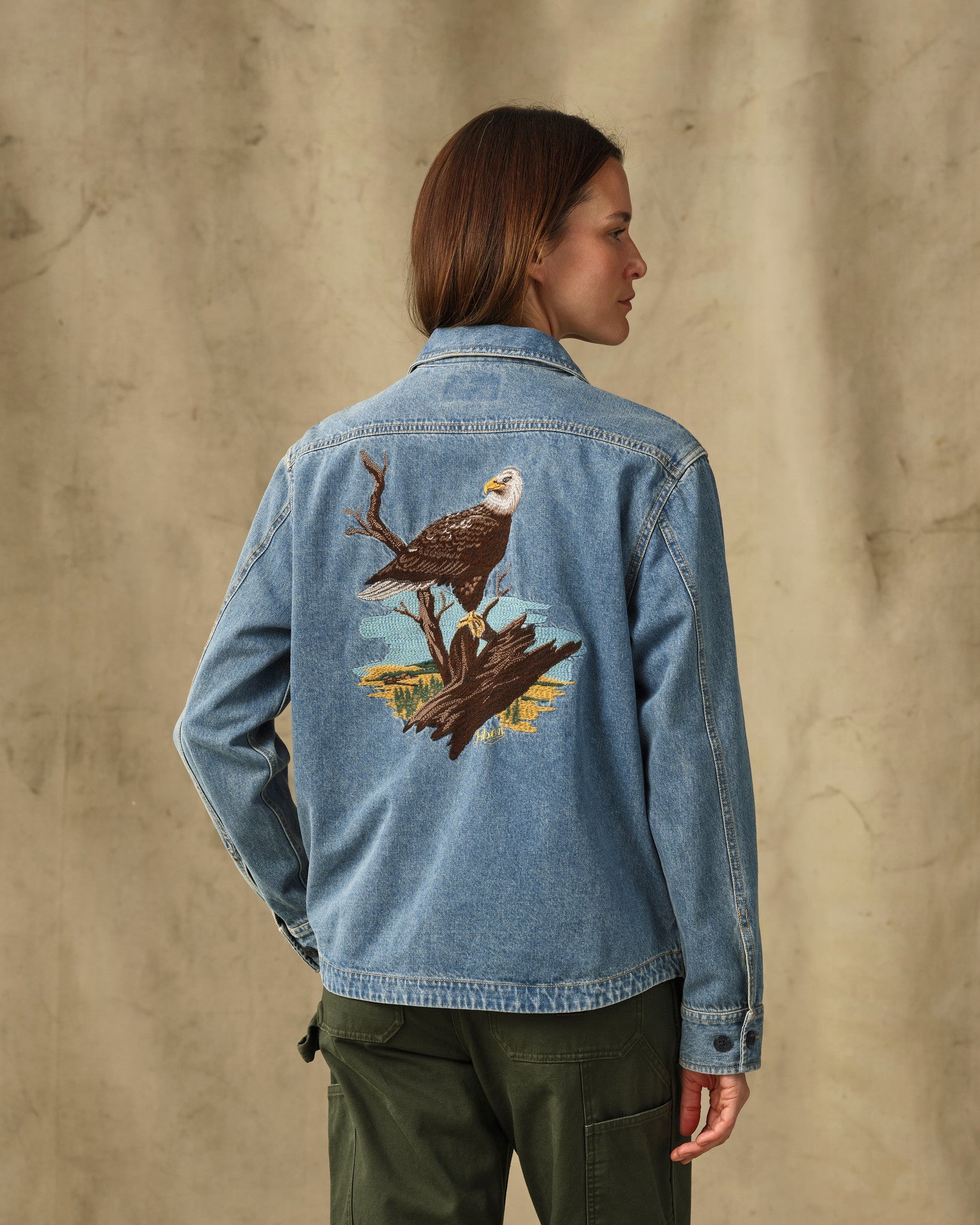 Women's Embroidered Denim Shirt - Vintage Indigo - Image 2