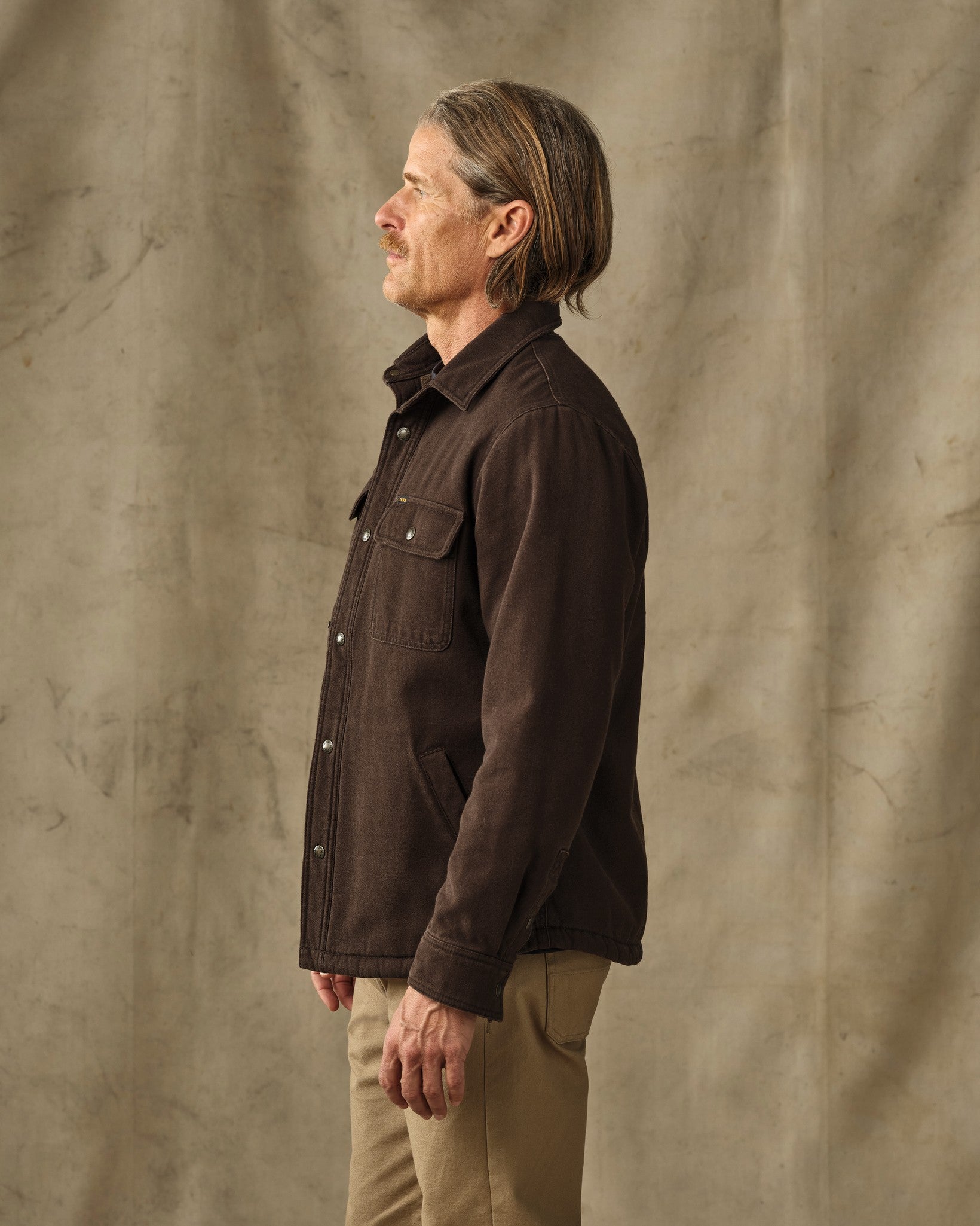 Fleece Lined Jac-Shirt - Dark Brown - Image 4