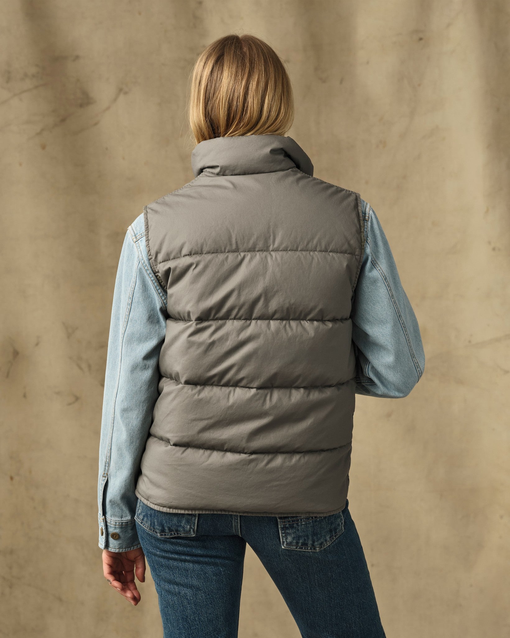 Women's Heritage Cotton Down Vest - Smokey Olive - Image 2