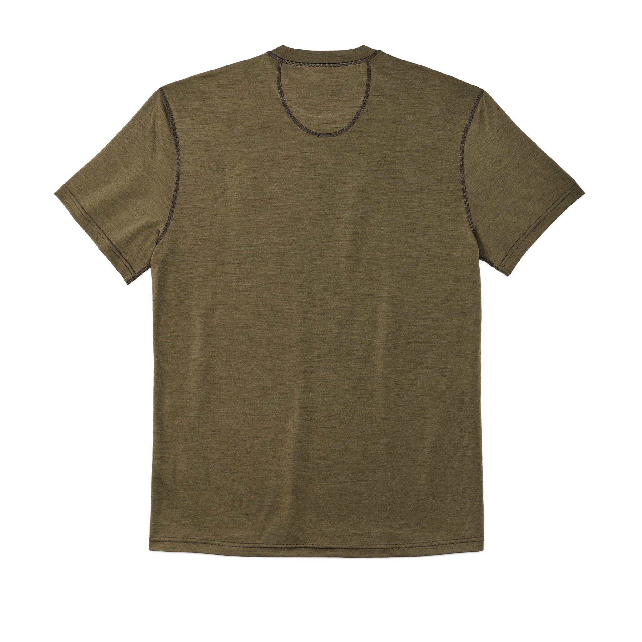 210g Merino Wool Short Sleeve Crewneck T-Shirt - Dark Olive - Image 2