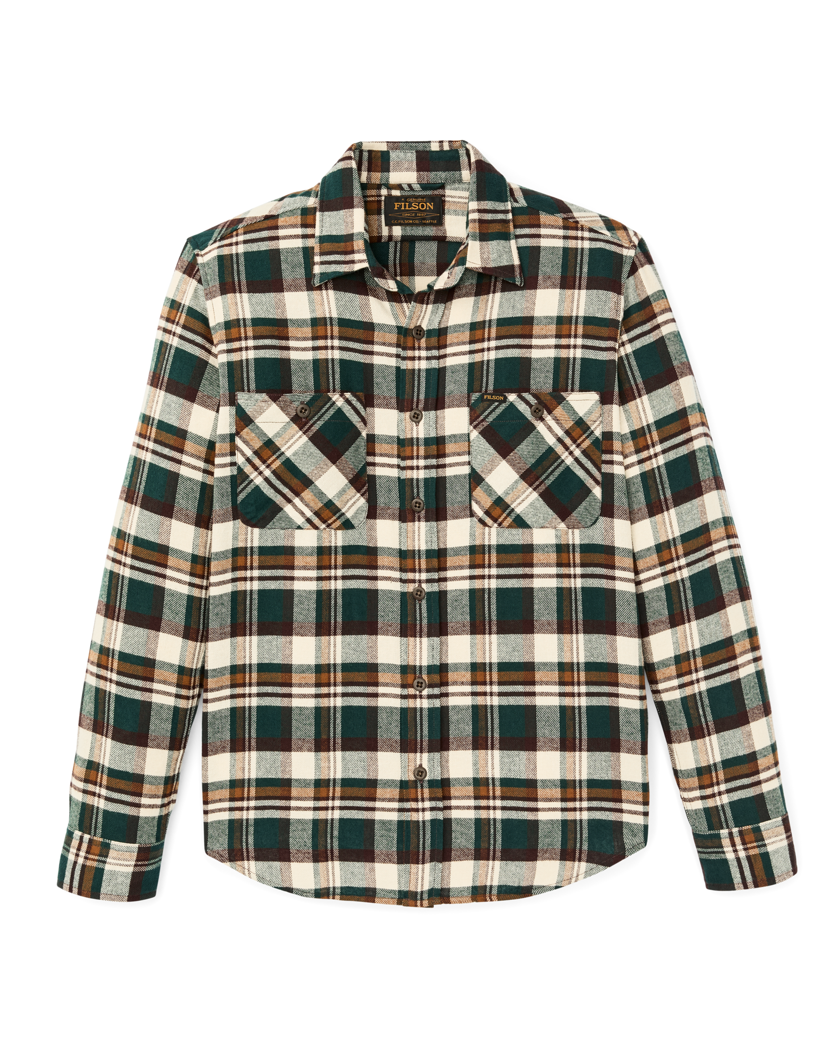 Rangeland Flannel Shirt - Green / Bronze Plaid - Image 4