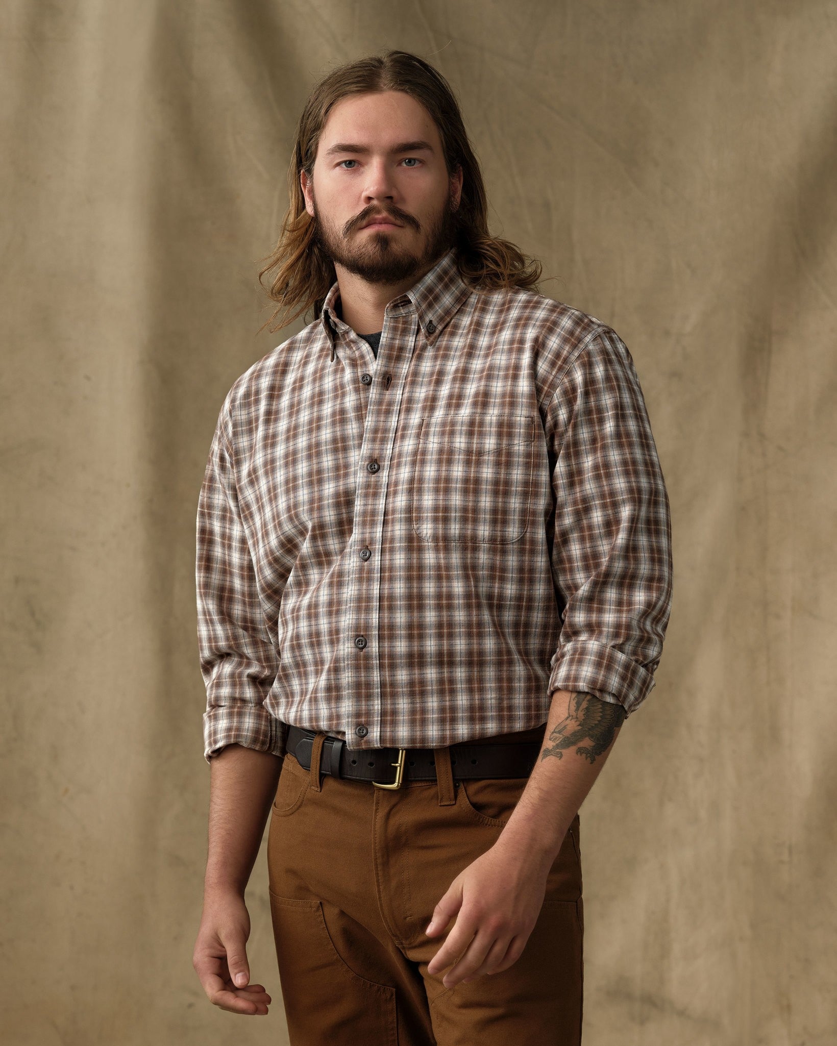 Chambray Button-Down Shirt - Cascade Plaid - Image 3