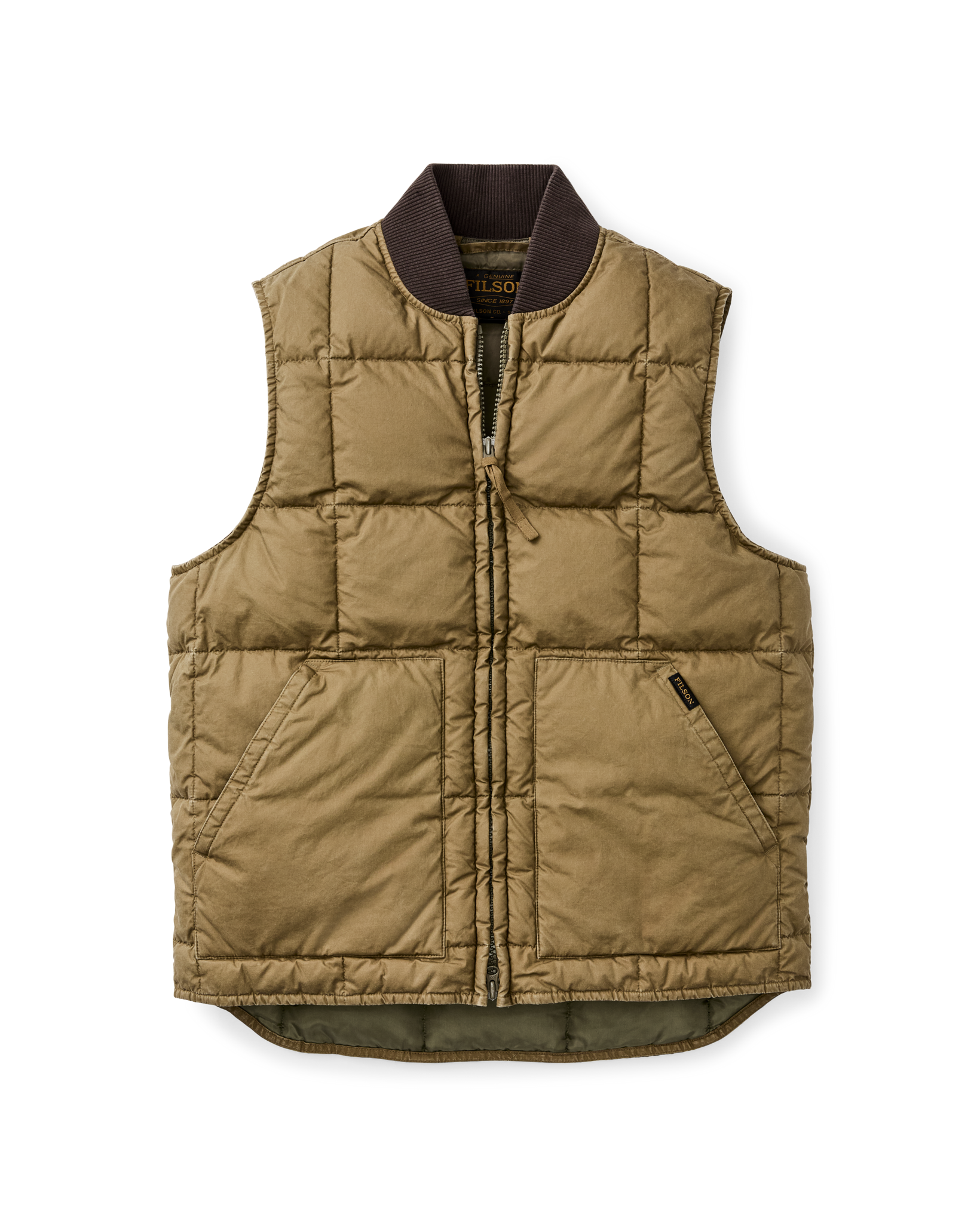 Heritage Cotton Down Vest - Light Brown - Image 4