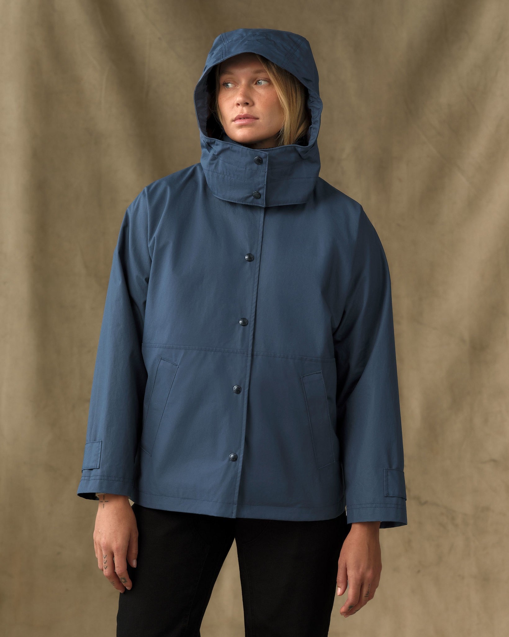 Women's Harbor Front Waxed Jacket - Navy - Image 4
