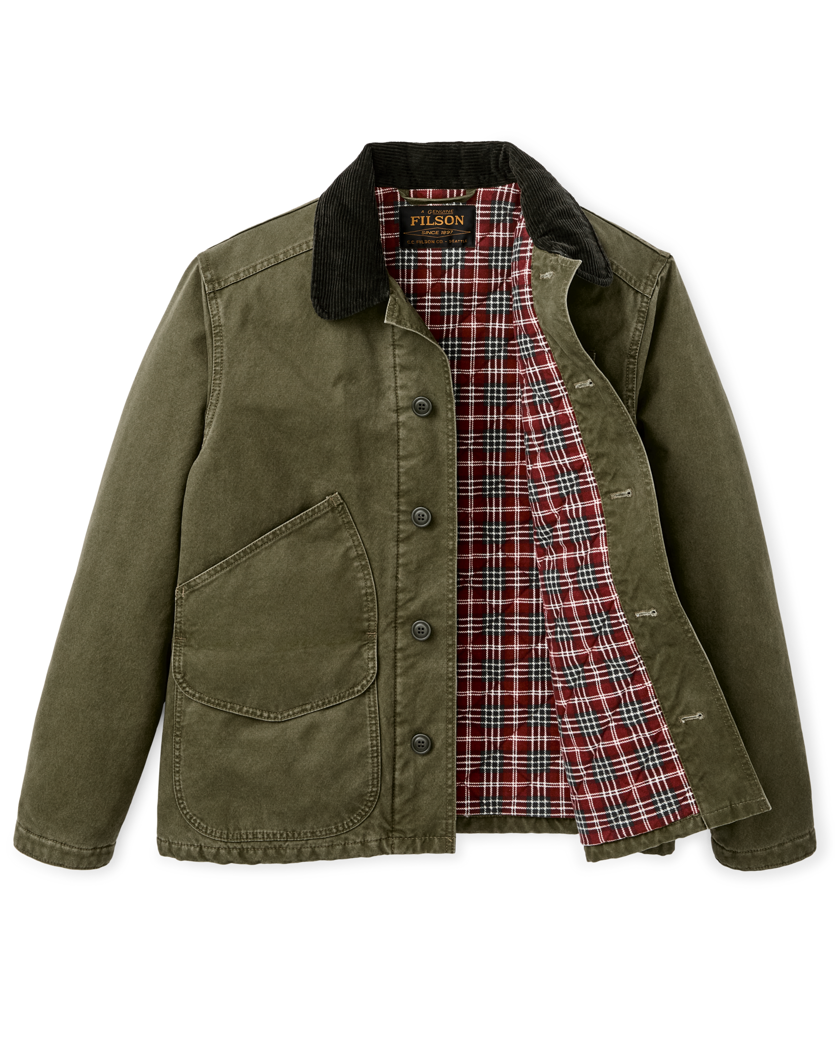 Insulated Canvas Outfitter Jacket - Dark Olive - Image 2