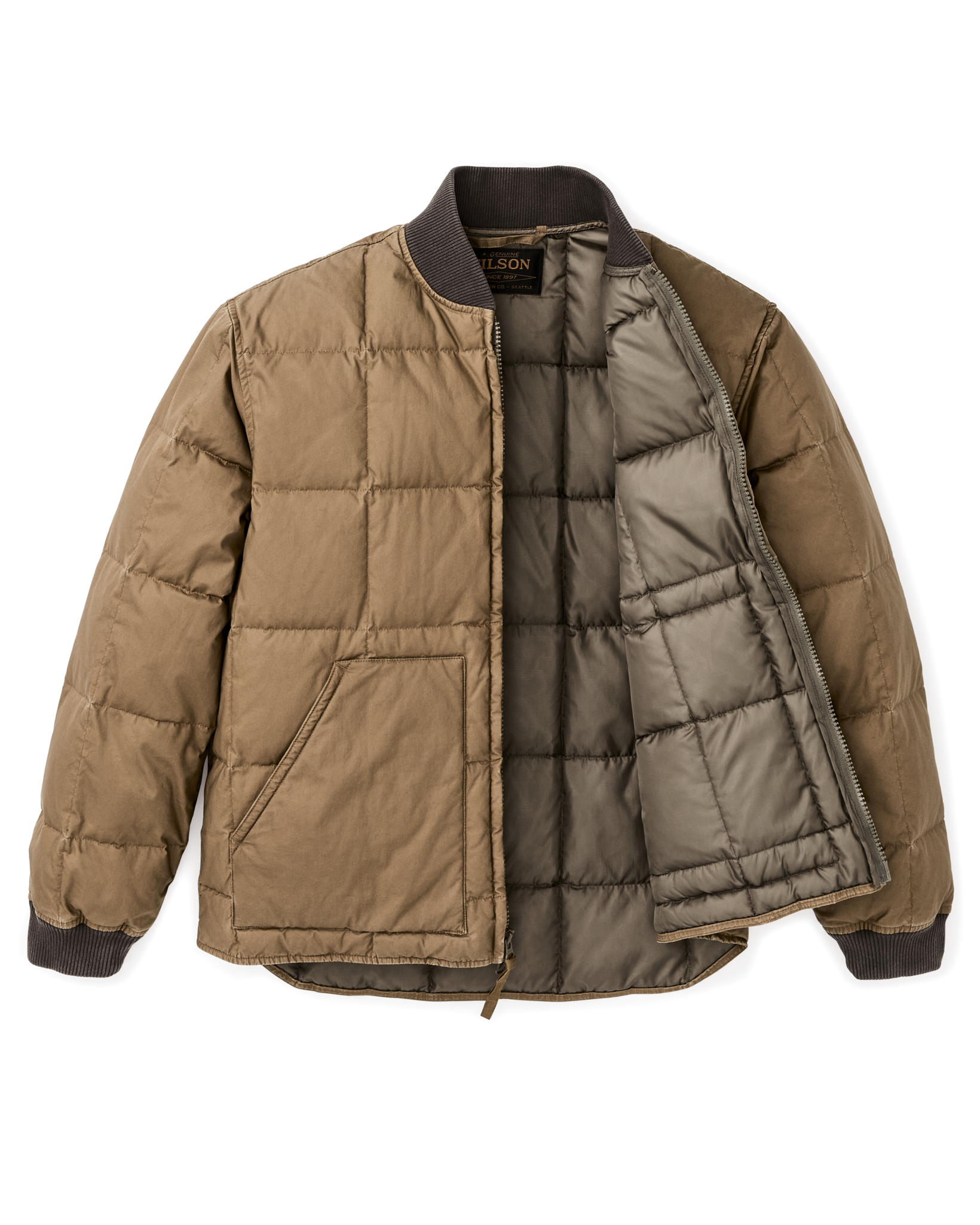 Heritage Cotton Down Jacket - Light Brown - Image 5