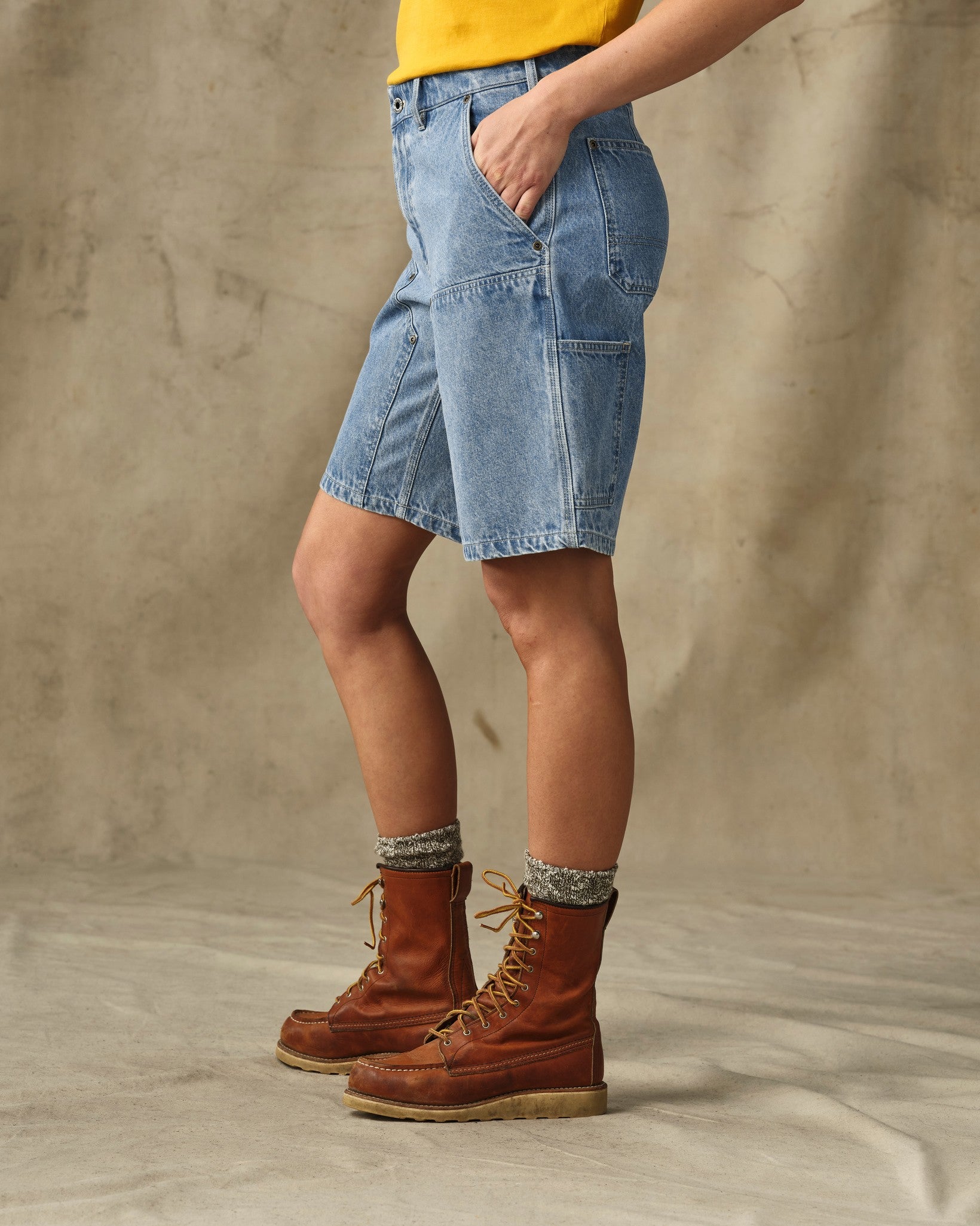 Women's 11-oz. Denim Work Shorts - Medium Indigo - Image 4