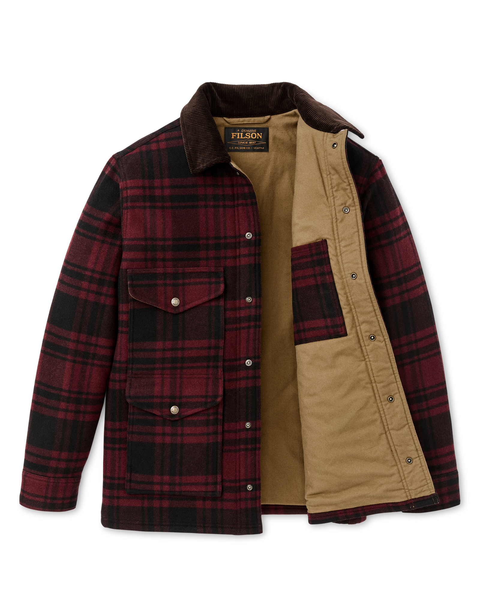 Spokane Insulated Cruiser Jacket - Port / Black Plaid - Image 2