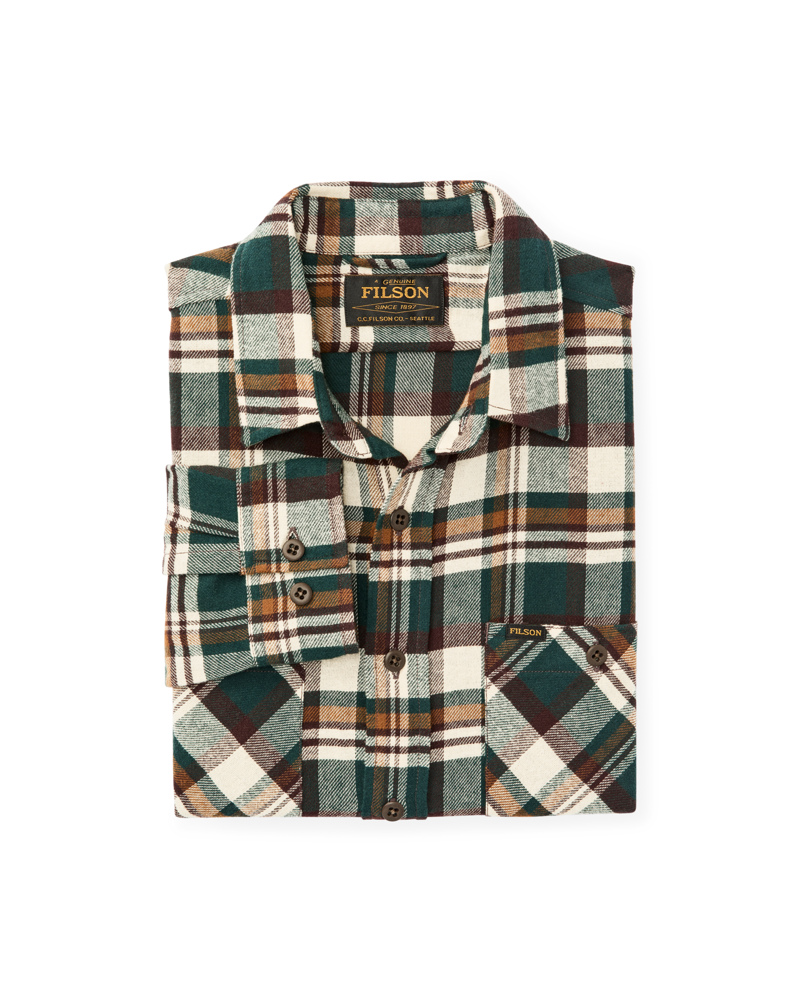 Rangeland Flannel Shirt - Green / Bronze Plaid - Image 6